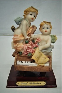 Vtg. Figurines by Turtle King Corp. "Naughty Little Angels on Piano". 6.50"T - Picture 1 of 8