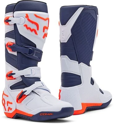Botas todoterreno Fox Racing Comp MX para hombre blancas/azul marino Foto 1 de 4