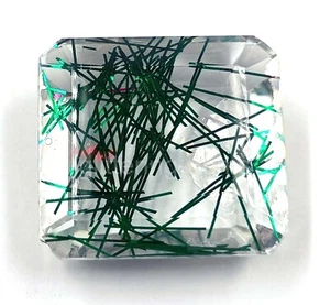 Green Rutilated Quartz 133.30 Ct Emerald Cut IGL Transparent Loose Gemstone 5JSI - Picture 1 of 8