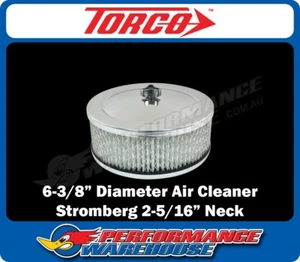 6-3/8" x 3" Air Cleaner Kit Chrome to Suit 2-5/16" Neck Carburetor Stromberg - Picture 1 of 2
