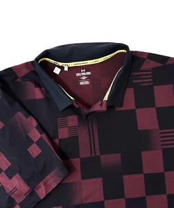 Under Armour Men's Curry Printed Polo Dark Maroon/Black SZ.XXL 1379734-600 NWT - Picture 1 of 9