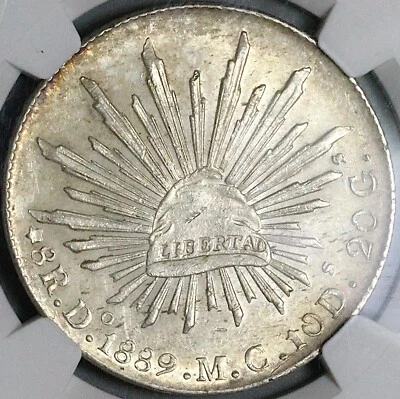 Moneda de Plata Estado Durango 8 Reales México NGC MS 61 1889-Do NGC MS 61 (23043002D) Foto 1 de 4