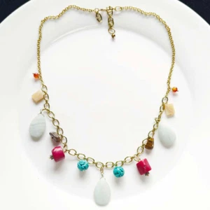 Collana 22" Ann Taylor Stone Bavaglino Collare Regalo Moda Donna Festa Spettacolo Gioielli - Foto 1 di 5