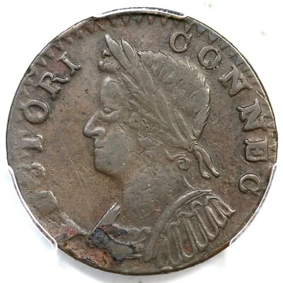 1786 4.1-G R-3 PCGS XF 40 Mailed Bust Left Connecticut Colonial Copper Coin - Image 1 of 3