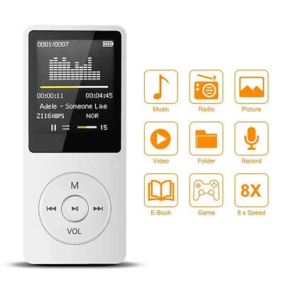 128GB Support Bluetooth MP4/MP3 Lossless Music Player FM Radio Recorder Sport - Image 1 of 4