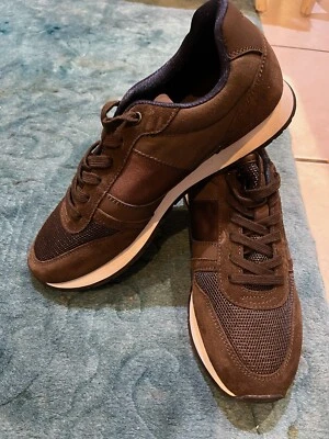 Hackett Ojales Con Cordones Marrón Sintético Hombre Entrenadores Nuevo Uk8 Foto 1 de 4