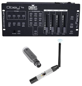 Chauvet Obey 4 Channel Wireless DMX-512 Light Controller+Receiver+Transmitter - Picture 1 of 12