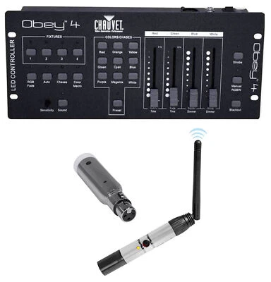 Chauvet Obey 4 Channel Wireless DMX-512 Light Controller+Receiver+Transmitter - Image 1 of 4