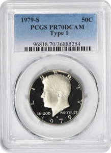 1979-S Type 1 Kennedy Half PR70DCAM PCGS Proof 70 Deep Cameo Filled 'S' - Picture 1 of 2