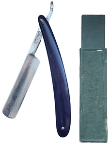 Antique USSR Straight Razor Green Handle Marked ''MOSKOW 53'' With Box - Picture 1 of 6