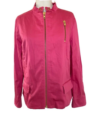 CHAQUETA Alberto Makali Mujer Talla Mediana (10/12) Rosa Fucsia Cremallera Frontal Moto Foto 1 de 4