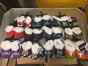 Baby Booties Slippers Shoes Dallas Cowboys Texas LSU A&M Texans UTSA TECH STATE - Picture 1 of 39