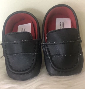 *RISING STAR  BABY  BLACK SLIPPER  LOAFERS *   INFANT  SIZE 9-12  MONTHS SHOES * - Picture 1 of 3