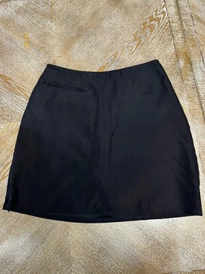 Patagonia 黑色裙/短裤 尺寸 6 拉链侧开衩腰 28 英寸长 17 英寸尼龙 — 第 1/4 张图片