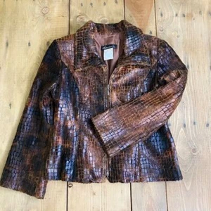 Vintage Artex Collection Jacket Blazer Croc Pattern on Fabric - Picture 1 of 11