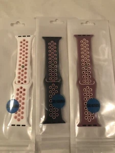 3 Pack Watch Bands Silicone Fits Apple Watch 5 4 3 2 1 38/40mm - Picture 1 of 6
