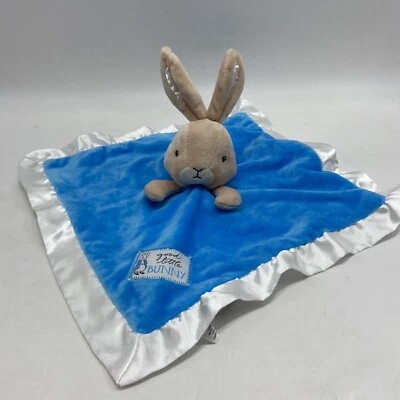 PETER RABBIT Good Little Bunny Baby Security Blanket Blue Satin Kids Preferred - Image 1 of 4