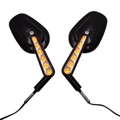 Espejos retrovisores LED intermitentes para motocicleta Harley Davidson Electra Glide HS Foto 1 de 4