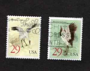 #2867-68 Cranes Stamps, Used Se-Tenent Set of 2, 29 cent, Off Paper - Picture 1 of 1