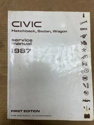 Honda Civic hatchback, camioneta 1987 OEM taller de puesta a punto manual de reparación de servicio Foto 1 de 4