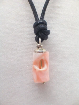 Ciondolo in ARGENTO 925 con rametto di CORALLO ROSA naturale  - pendente - - Immagine 1 di 4