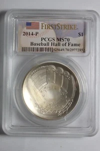 2014 P Baseball Hall Fame Silver Dollar PCGS MS70 #852 - Picture 1 of 2