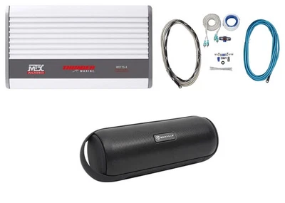 Amplificador marino de 4 canales MTX WET75.4 400w RMS + Kit de amplificador + Altavoz barco/ATV/UTV/RZR Foto 1 de 4