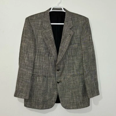 Blazer DE COLECCIÓN Oakton Tweed Para Hombres 44R Gris Lana Rayón Mezcla Chaqueta Foto 1 de 4