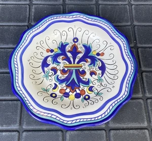 Pier 1 "Marino" Salat Wüste Teller handbemalt, Steingut bunt 8,5" - Bild 1 von 5