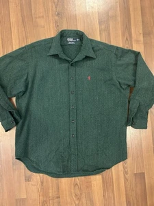 Polo Ralph Lauren Lowell Sport Wool Blend Shirt Men's Large Button Up Vintage XL - Picture 1 of 7