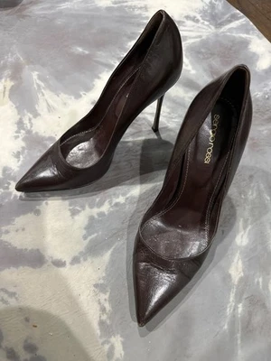 "Zapatos de tacón de cuero Sergio Rossi Vero Cuoio de 4"" talla 39 marrón oscuro" Foto 1 de 4