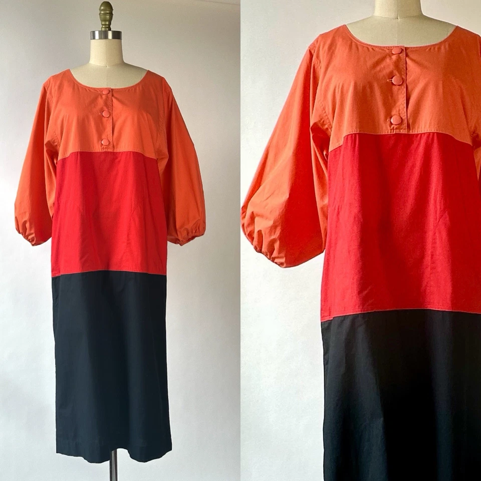 Vestido Yves Saint Laurent variação algodão bloqueado por cores tamanho 36 - Imagem 1 de 4