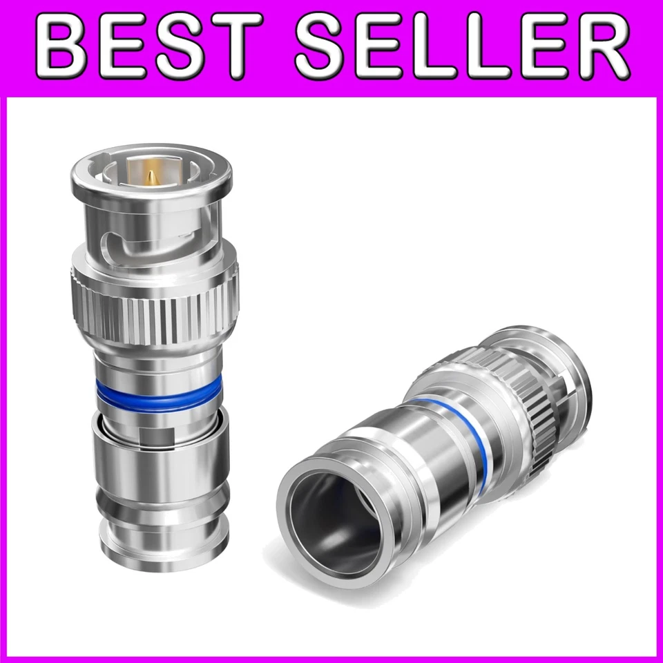 Male BNC Connectors for CCTV - 50-Pack Solid Construction - Image 1 of 4