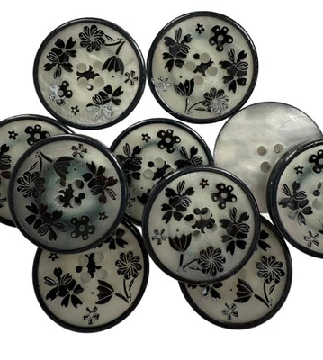 10PC White Flower & Leave Resin Buttons Sewing Crafts Flat Back Buttons 20mm - Image 1 of 3