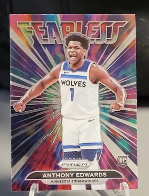 2021-22 Panini Prizm Anthony Edwards Rookie Fearless Insert - image 1 of 4