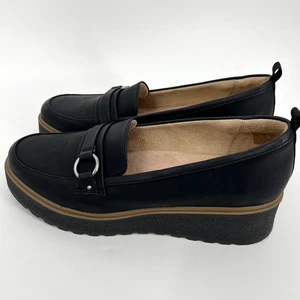 Naturalizer Soul Womens Joyla Black Burnished Loafer Size 12M - Picture 1 of 9