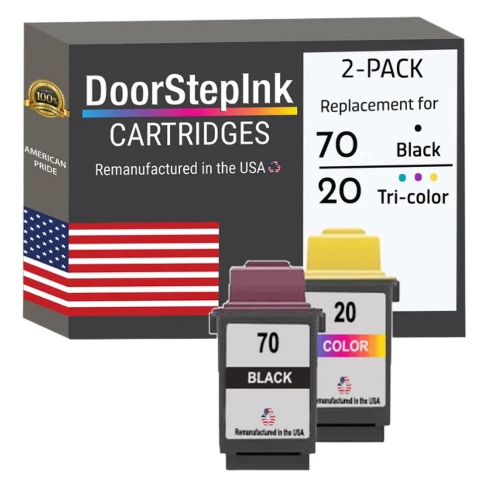 DoorStepInk Compatible Ink Cartridges for Lexmark 70Blk/20/80  Clr Variation-USA - Image 1 of 1