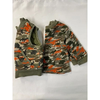 OshKosh B'gosh Niños Camuflaje Oso Ciervo Pájaro Chaleco Reversible y Camisa Manga Larga 1T Foto 1 de 4