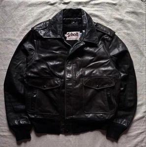 Schott USA Vintage 80s Leather A-2 Flight Jacket Cowhide 42 Used - Picture 1 of 18