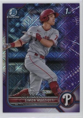 2022 Bowman Mega Box Purple Mojo Refractor /250 Simon Muzziotti Rookie RC - Image 1 of 2