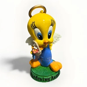 Warner Brothers Tweety Bird Gardening Angel Figurine W/ Halo 1997 Vtg Cartoon - Picture 1 of 8