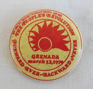 Grenada March 1979 "The People's Revolution" Pinback Button RARE - Picture 1 of 3
