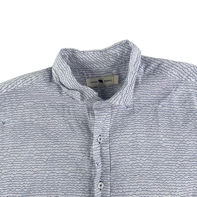 Onward Reserve Mens Large Short Sleeve Button Down Shirt Wave Print - Image 1 of 4