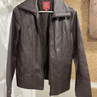 Chaqueta de cuero marrón vintage Faded Glory para mujer talla pequeña Foto 1 de 4