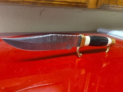  Cuchillo Bowie de hoja fija Damasco EE. UU.  Foto 1 de 4