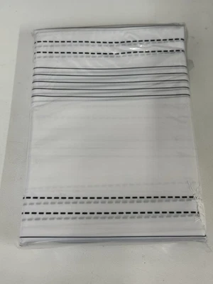 NEW 72x72 Boho Shower Curtain White with Black 'Road Line' Pattern. Rings Inc. - Image 1 of 2