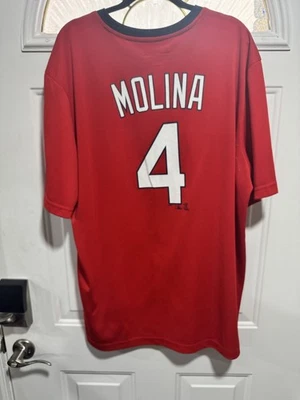 Camisa de béisbol Yadier Molina Cardenales de San Luis majestuosa manga corta #4 2XL  Foto 1 de 3