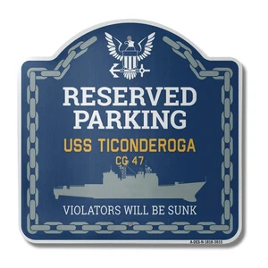 USS TICONDEROGA CG 47 | 18" X 18" Heavy-Gauge Aluminum Designer Navy Ship Sign - Picture 1 of 4