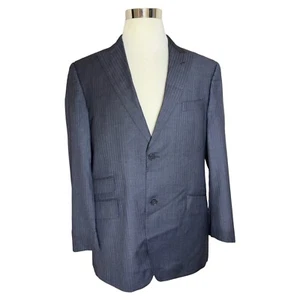 Vitelli Italy Men’s 46R Gray Striped Peak Lapel DBL Vent Blazer Sport Coat EUC - Picture 1 of 9