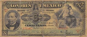 México / Guanajuato  5  Pesos   5.1.1906   Series D  Circulated Banknote - Picture 1 of 2